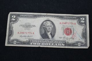 2 Lucky & Rare Series 1953 US Two Dollar Bill Silver Certificate Red Seal Bills 3
