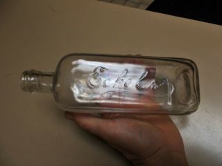 Antique Poison Bottle Eckels Embalming Fluid Clear Cap Top 7 3/4 " Tall