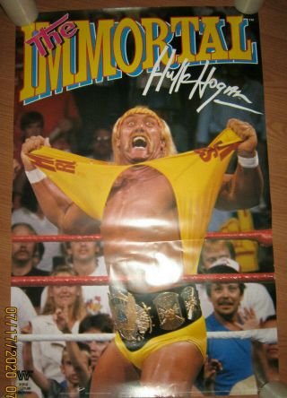 Vintage Wwf 1992 The Immortal Hulk Hogan Poster 23x35 Wwe Rare Ex