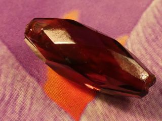 Antique Rare Faceted Russian Purple Size 17.  3 By 6.  7 Mm World Trade Bead