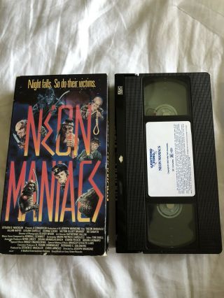 NEON MANIACS VHS RARE HORROR LIGHTNING VIDEO GORE STREET TRASH SLIME CITY HTF 3