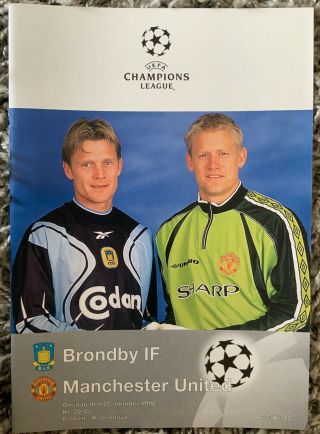 Brondby V Manchester United Programme European Cup Treble Season 1998/1999 Rare