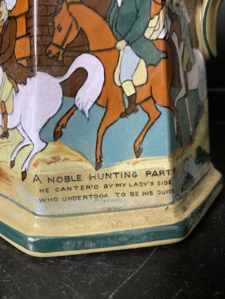 Rare Buffalo Pottery Deldare Ware A Noble Hunting Party Pitcher 2