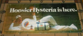 Larry Bird Pepsi Hoosier Hysteria Vinyl Banner Poster Rare 74 " X 34 " Basketball