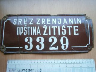 Serbia Yugoslavia Zitiste Special Vehicle License Plate Rare `40 Nummernschild