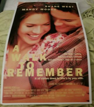 A Walk To Remember Signed 11x17 Poster Photo Shane West Mandy Moore Rare