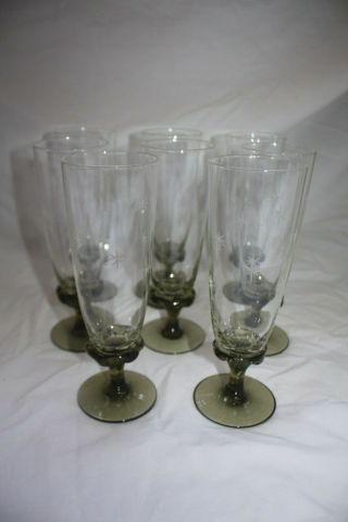 Set Of 8 Antique Wine Glasses.