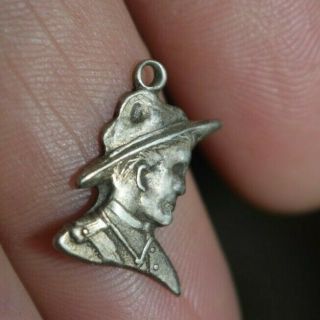 Antique Sterling Silver Boy Scouts Pendent Baden - Powell ?