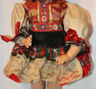 Antique Composition Germany Czech Doll 18 inch - Glass Eyes Marked 46/3 3