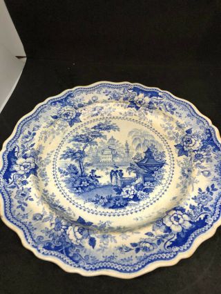 Antique Staffordshire Blue Transferware Pearlware Plate J H & C Italian Villas