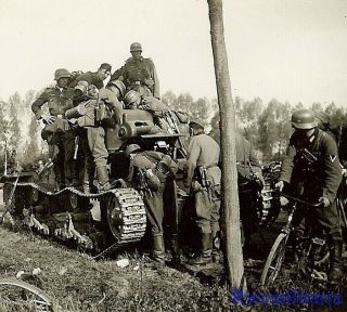 Rare Wehrmacht Troops W/ Captured British Matilda Mk.  I Panzer Tank; France