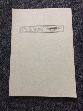 Aston Martin Tickford Company Brochure 1981 - V.  Rare