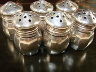 3 Pairs Of Sterling Silver Salt And Pepper Shakers Ts