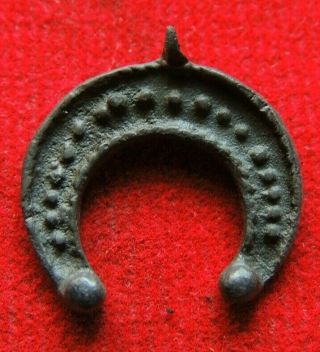 Ancient Bronze Amulet Moon Viking 10 - 12 Century