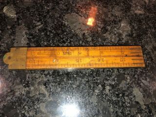 Antique Stanley Sweetheart No.  61 2 - Ft Vintage Boxwood Folding Rule Ruler Tool