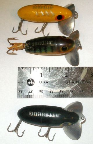 3 Vintage Fred Arbogast Jitterbug Fishing Lure