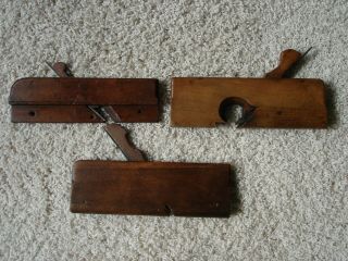 3 Antique Wood Molding Planes.  Cherry,  H.  Chapin,  And Rabbet.