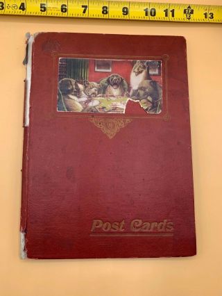 Antique Victorian Scrap Book With Gorgeous Valentines,  Post Cards