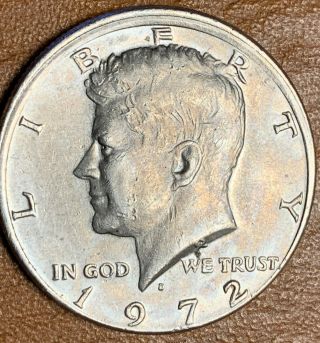 1972 D Kennedy Half Dollar Error Coin Broad Strike Rare
