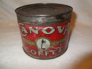 Canova Coffee Tin Advertising Memphis Tenn Rare