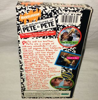 VTG The Adventures of Pete & Pete School Dazed Nickelodeon Rare VHS Tape ' 94 And 3