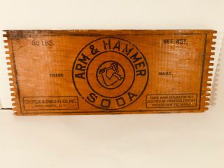 Antique Arm And Hammer Soda Crate Side Section,  19 By 8 Inches