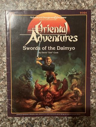 Rare W/map Oriental Adventures: Swords Of The Daimyo Ad&d Module Oa1 1986