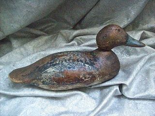 Antique Carved And Painted Wood Duck Decoy With 