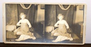 Antique 1926 Risque Stereoview Of A Woman W Sheer Sheet Imr Co.