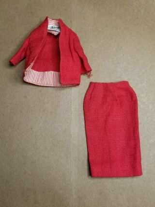 Vintage Barbie 1960 Outfit Busy Gal 981 Red Suit Only