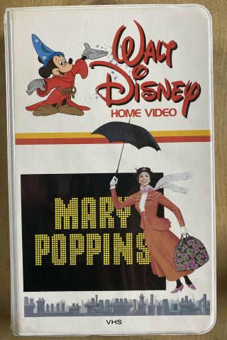 Disney Vhs Mary Poppins Rare Htf Oop 1981 White Clamshell