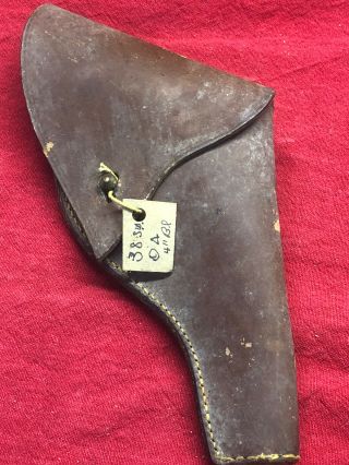 Antique & Vintage Leather Gun Holster 38 Smith & Wesson 4”