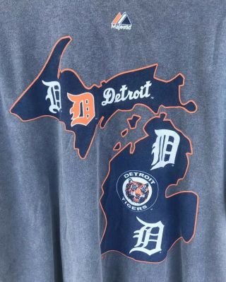 Rare Vintage Detroit Tigers Mens Xl T - Shirt By Majestic With All Logo 