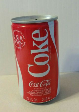 Rare 1980 Olympic Team Coca - Cola Can Bank.