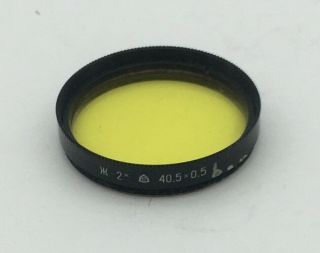 Rare Soviet Lzos Y - 2x Ø40.  5mm Size M40.  5x0.  5 Yellow Lens Filter - Exc.