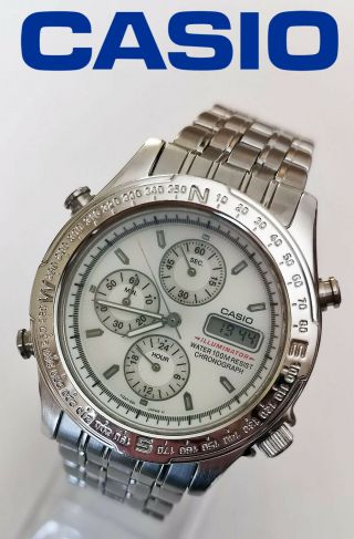 Vintage Very Rare 90s Casio Mwa - 800 Chronograph Module 1325v Men’s Quartz Watch