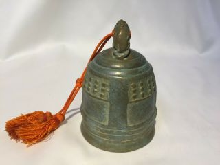 Japanese antique Temple Buddhist bronze Bell Sanskrit Japanese style ornament 1 2