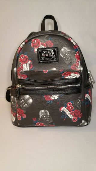 Rare Loungefly Star Wars Darth Vader Tattoo Flash Mini Backpack