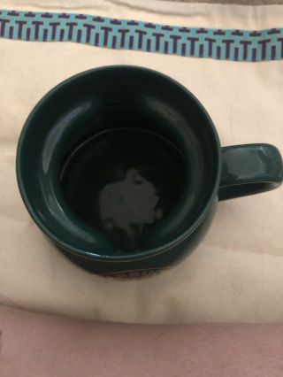 Starbucks Green Ceramic Chubby Travel Mug Lid Gold Logo RARE Coffee Tea 3