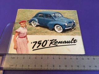 Renault 750 Brochure 1957 - 9/1956 Uk Issue - Rare