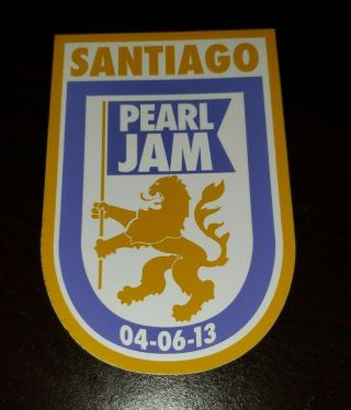 2013 Pearl Jam Santiago Sticker Mega Rare Eddie Vedder