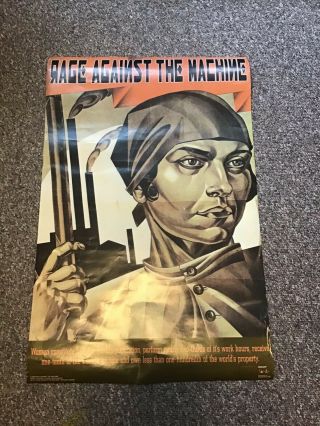 Rage Against The Machine Poster 1994 34 X22.  Rare