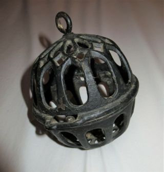 Antique 2 - Piece String Holder Black Cast Iron 6 