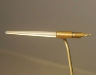 Antique Mother Of Pearl Quill Fountain Pen Stick Pin Gold Plated Mop Unusual