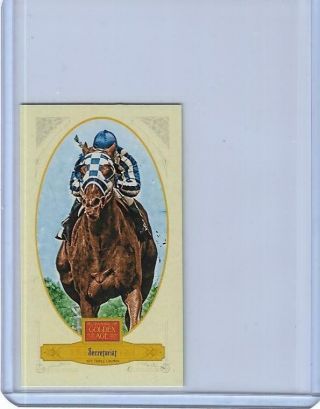 Rare 2012 Panini Golden Age Secretariat Broad Leaf " Blue " Mini Card 108 Horse