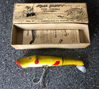 Vintage 5 - 1/2 Inch Wooden Roberts Mud Puppy Fishing Lure