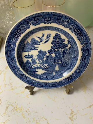 Antique Wedgwood Willow Blue Bread Plate Rare