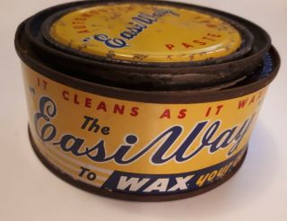 Vintage Rare (toronto) " The Easiway Automobile Paste Wax " 8 Ounce Tin - Empty