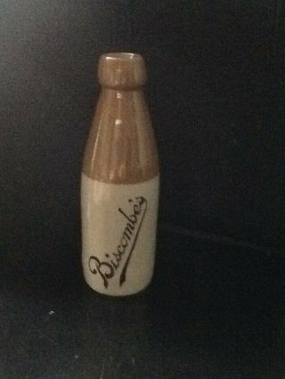 1890s Biscombe’s Ginger Beer Stoneware Bottle Bourne 22 Denby Antique