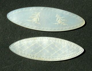 6 Antique Mother of Pearl Chinese Game Counters Floral Patterns 3